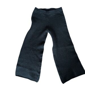 Free People FP Beach XS Pant Blue Hailee Waffle Knit Wide Leg Capri Resort Coast